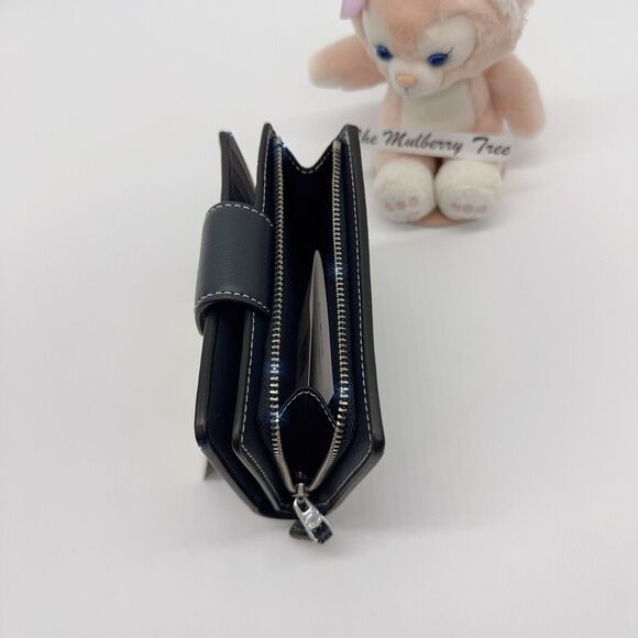 Coach Medium Corner Zip Wallet With Houndstooth Print Teal Wine CJ680 NWT $198 - Picture 6 of 9